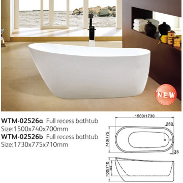 Bañera de inmersión acrílica ovalada (WTM-02526)